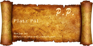 Platz Pál névjegykártya